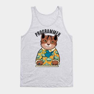 Programmer Girl Cat Tank Top